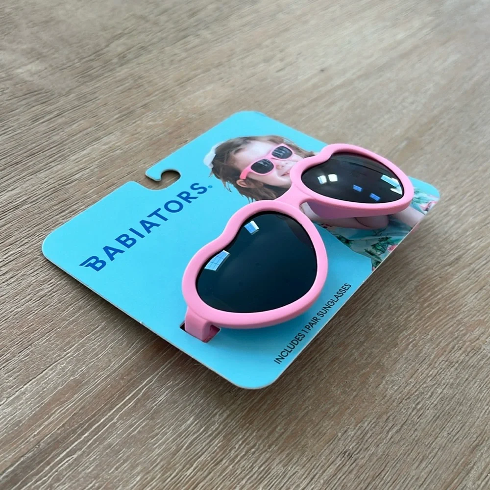 Babiators Bubblegum Pink Heart Shape Sunglasses Ages 0-2 3-5 Years